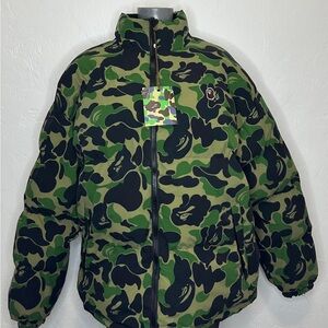 Kids Green Camouflage Puffer Jacket